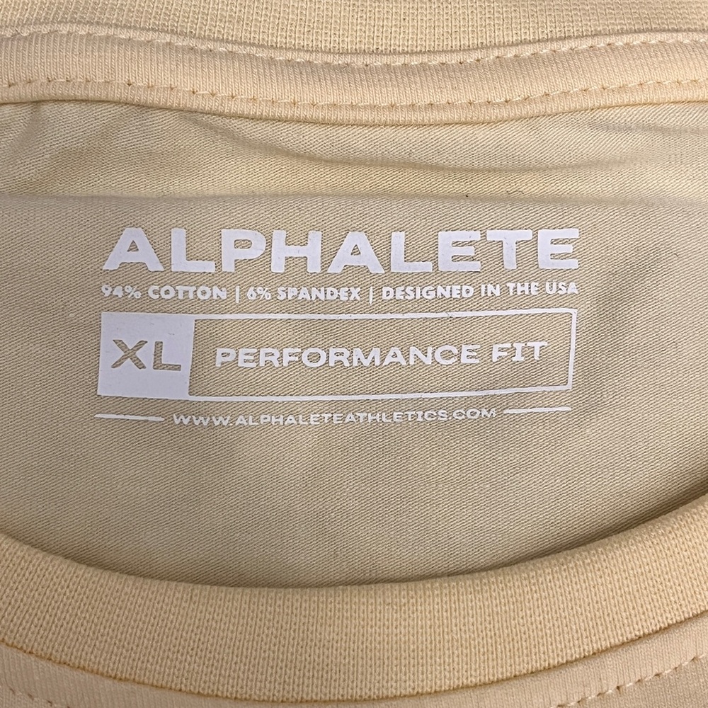 Alphalete Men's Butter Soft Performance Fit Baby Yellow Long Sleeve Shirt XL - Picture 6 of 8